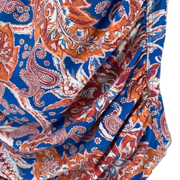 Nip Tuck Swimsuit One Piece Size 8 Tummy Control Ruched Slimming Blue Paisley - Picture 5 of 13